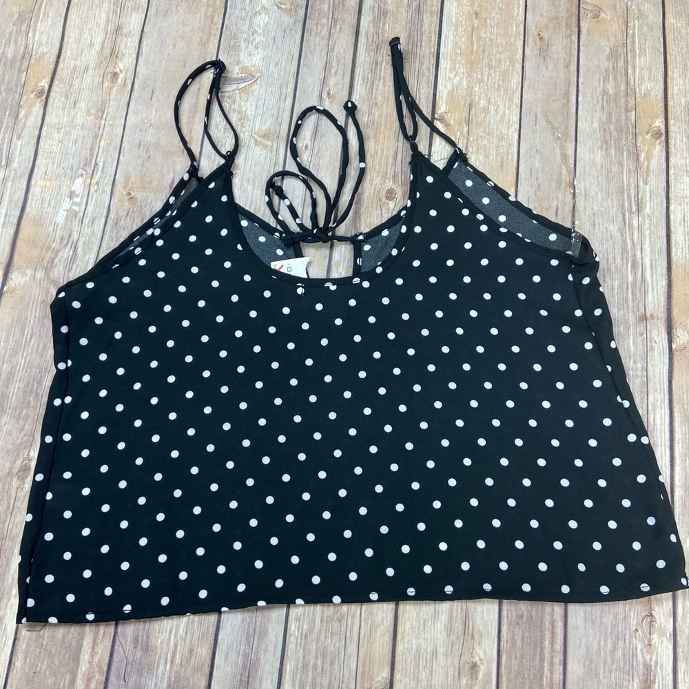 Heart & Hips Polka Dot Crop Cami Womans M EUC